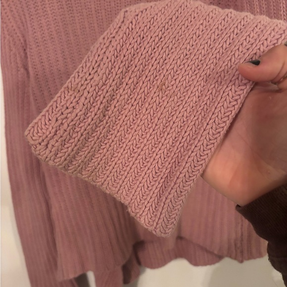 Anthropologie Moth | Pink Mauve Cowl Neck Sweater with Bow Accents | Large - Picture 7 of 7